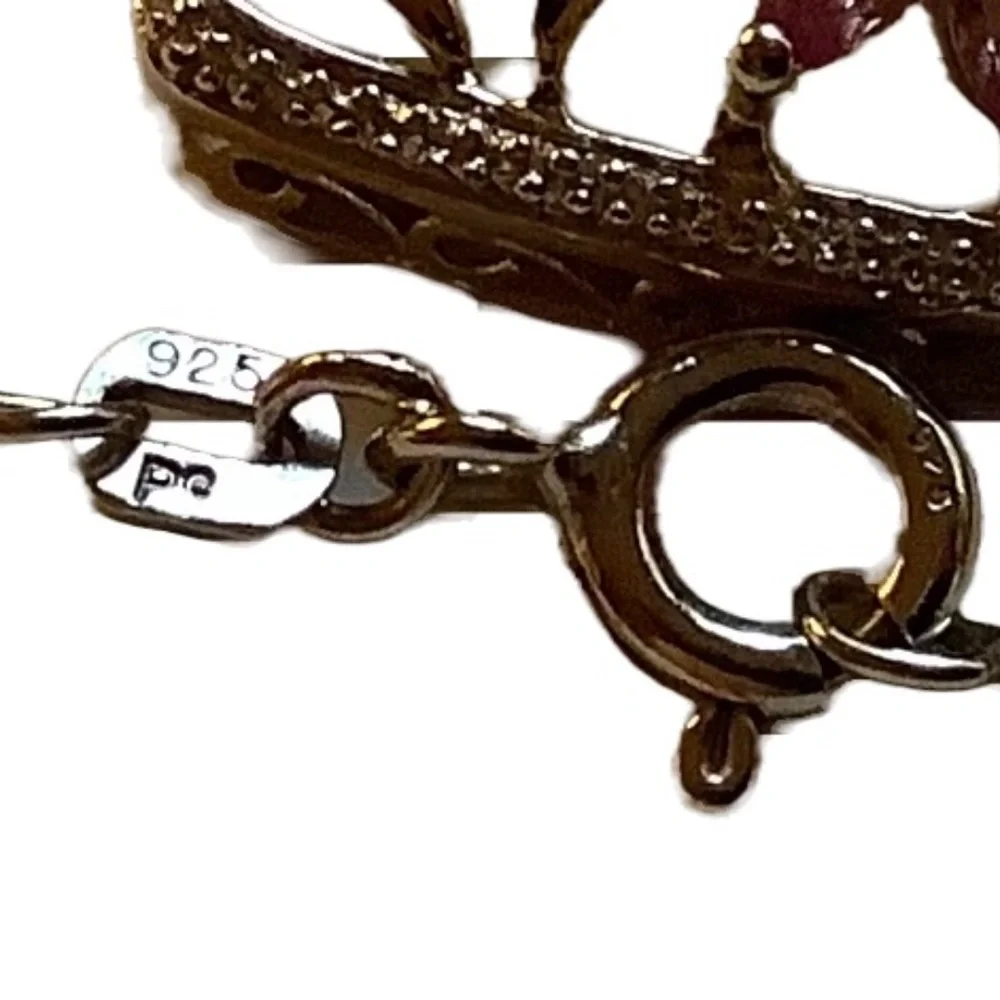 14K Gold Over Sterling Silver Floral Pendant - Picture 3 of 8